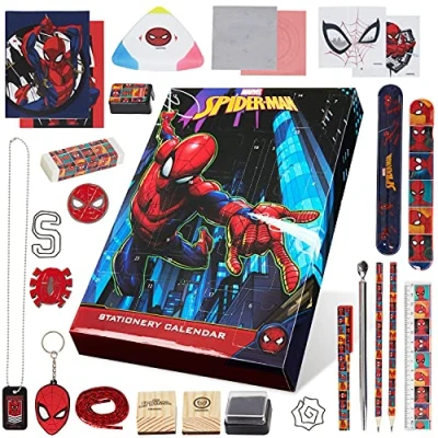 Afbeelding van Marvel Adventskalender 2023 kinderen Spider Man Avengers Kids Advent Calendars met speelgoed en schrijfwaren (Spiderman, meerkleurig)
