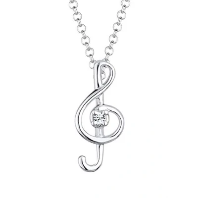 Afbeelding van Elli CLEF Music Ketting, Dames, Maat: 45, Weiß