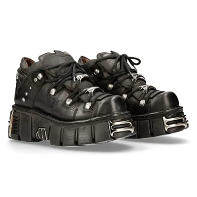 Afbeelding van New Rock Iconic 106N S16 dameslaarzen, leer, zwart, Zwart