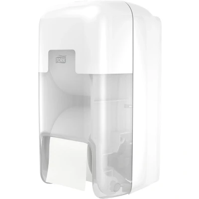 Image de TORK 558041 Distributeur OptiServe pour 2 rouleaux de papier toilette tubulaire blanc, T7