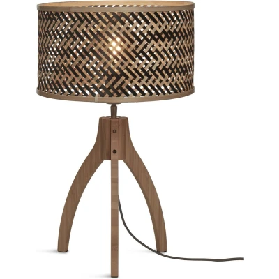 Afbeelding van GOOD&amp;MOJO Tafellamp Java Bamboe/Zwart Ø18cm Bruin