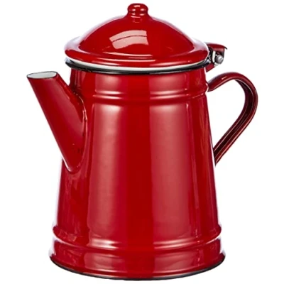 Afbeelding van Ibili 910210 Conisch koffiezetapparaat, geëmailleerd staal, 1 l, rood