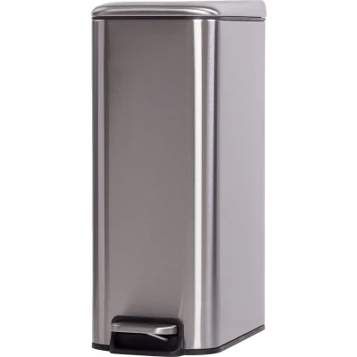 Afbeelding van QUVIO Prullenbak 8L Metaal Zilver
