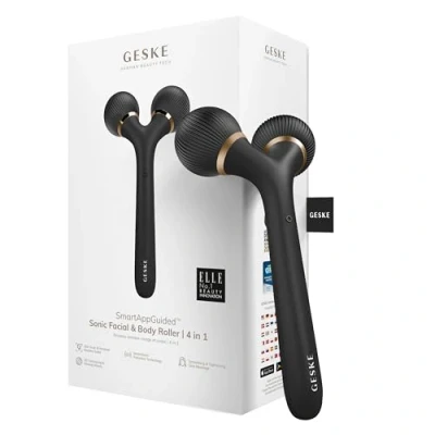 Afbeelding van GESKE SmartAppGuided™ Sonic Facial &amp; Body Roller 4 in 1 Dermaroller Apparaat voor gezicht en lichaam Dermarol Professionele gezichtsroller Verstevigt definieert