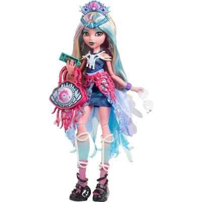 Image de Monster High Fest Lagoona Blue Poupée monstre marine avec look de coquillages et perles accessoires sur le thème du festival Jouet cadeau pour garçons filles à partir 4 ans HXH82
