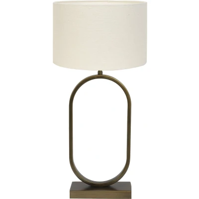 Afbeelding van Light &amp; Living Tafellamp Jamiri/Livigno Ant, Brons/Eiwit Ø30x67cm Modern
