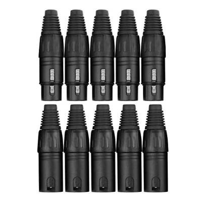 Afbeelding van Pronomic Stekkerset XLR vrouwelijk/mannelijk, 2 x 5 stuks, zwart