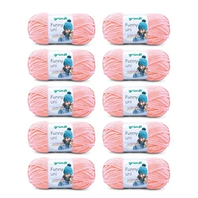Afbeelding van Gründl Funny Uni brei en haakgaren (100% polyester, 10 x 100 g/120 m, voor naalden 5 6), abrikoos