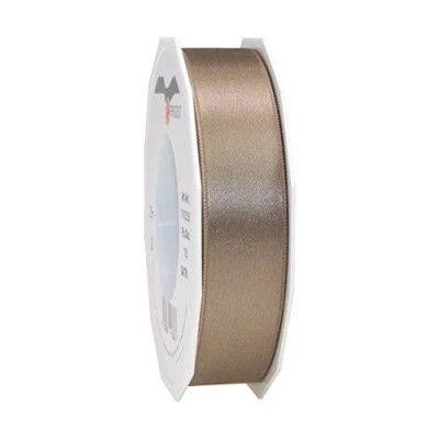 Afbeelding van Doppel satijn band 25mm x 25m taupe [promoballons]