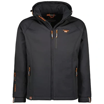 Afbeelding van Geographical Norway Taboo Softshelljas voor heren, waterdicht, outdoorjas, winddicht, tactisch, duurzaam, wandelen, skiën, herfst, winter, lente, grijs.