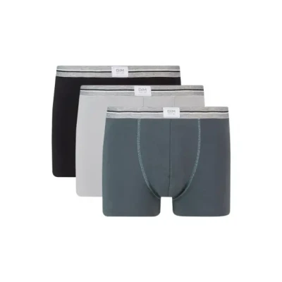 Afbeelding van Dim Boxershorts voor heren, ultra resistent, katoen, stretch, duurzaam, 3 stuks, staalgrijs/granietgrijs/zwart