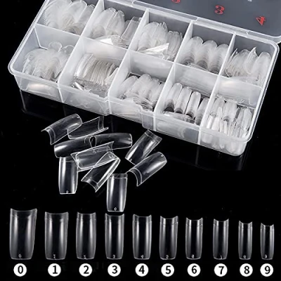 Afbeelding van Nail Tips, 500 stks Acryl Nep Nagel Tips Art Transparante Franse Nagels Boxed Met Nagelsalons voor Vrouwen Meisjes