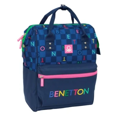 Afbeelding van Schoolrugzak benetton Marineblauw 27 x 40 19 cm