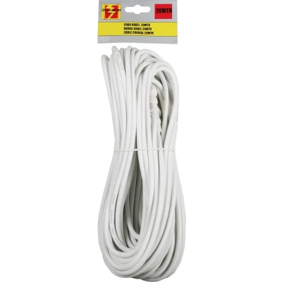 Afbeelding van Benson Coax Kabel Haakse Stekkers 20 meter Wit
