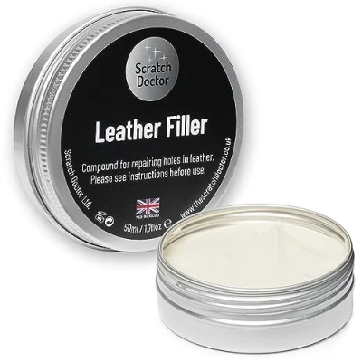 Afbeelding van Scratch Doctor Lederreparatiemiddel Opvullen van gaten scheuren, krassen en slijtplekken op leren meubels, autostoelen, schoenen tassen (wit, 50 ml)