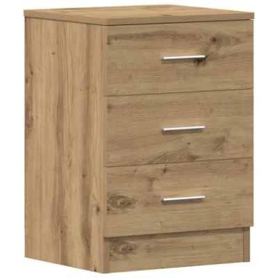 Afbeelding van vidaXL Nachtkastje 38x35x55 cm bewerkt hout artisanaal eikenkleur