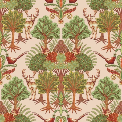 Afbeelding van Dutch Wallcoverings Tapestry Nordic Deer Forest Green TP422303