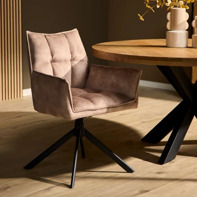 Afbeelding van Eetkamerstoel Dani met armleuning beige