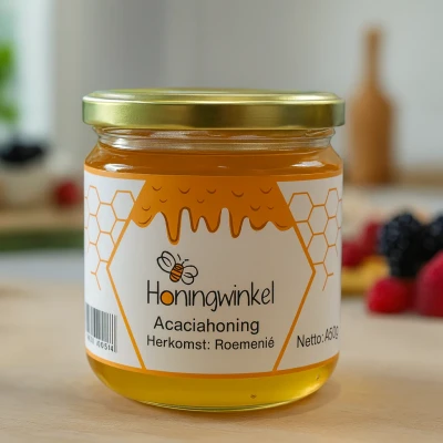 Afbeelding van Vloeibare acaciahoning 450g Roemenië Honingwinkel