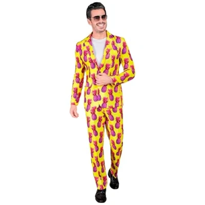 Afbeelding van Widmann Hawaii &amp; Carribean Tropisch Kostuum Neon Tropicananas Man Geel Small Carnavalskleding Verkleedkleding