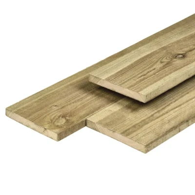 Afbeelding van Midden Europees grenen tuinplank gedroogd, groen geimpregneerd, geschaafd 4rh 1,6 x 14,0 195 cm Tuindeco