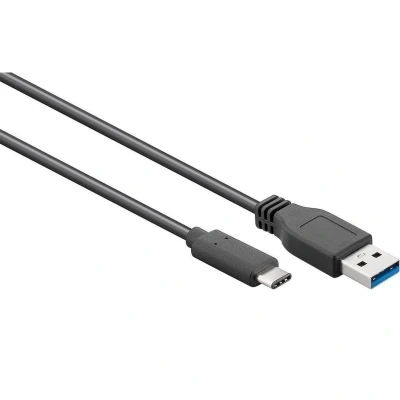 Afbeelding van USB C naar A kabel USB3.0 tot 2A / zwart 1 meter