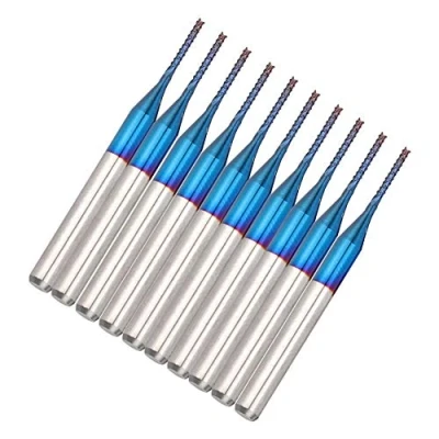 Afbeelding van 10 stuks hardmetalen schachtfrezen Blue Corn Cutter CNC PCB Snijgereedschap (1,0 mm)