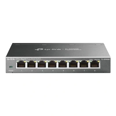 Afbeelding van TP Link TL SG608E 8 poorts Gigabit Easy Smart Managed Network Switch (Plug and Play, metalen behuizing, QoS, IGMP, VLAN, centraal beheer, energie efficiënt)