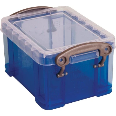 Afbeelding van Really Useful Box visitekaarthouder 0,3 liter, transparant blauw visitekaartenhouder