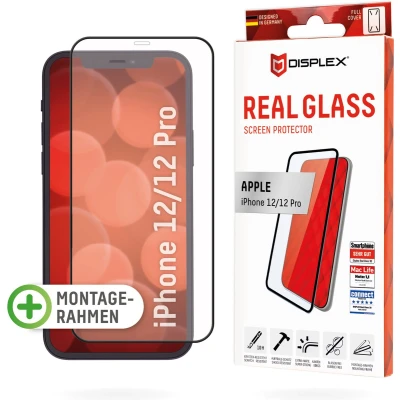 Afbeelding van Displex Real Glass FC + Frame screenprotector geschikt voor iPhone 12 en Pro transparant