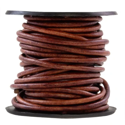 Afbeelding van DQ Leer Vintage (1 mm) Natural Red Brown (10 Meter)