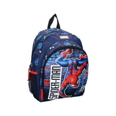 Afbeelding van mybagstory Rugzak voor jongens Spiderman Kind School Basisschool Kleuterschool Kinderkamer Schooltas Jongen Maat 35 cm Verstelbare bandjes Cadeau idee, Blauw, Kind,