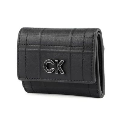 Afbeelding van Calvin Klein Re lock trifold XXS quilt portemonnee RFID dames black