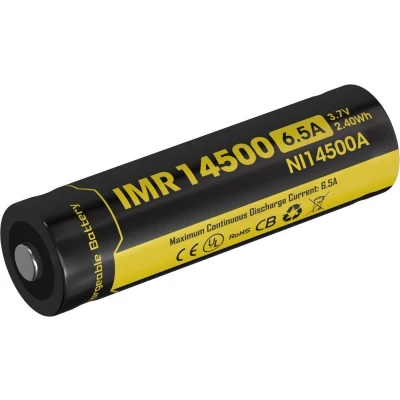 Afbeelding van Nitecore Batterij IMR14500 650mAh Oplaadbaar Flat Top
