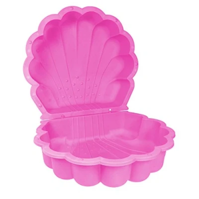 Afbeelding van Ondis24 Zandbak in schelpvorm, 2 delig, kunststof, met deksel, 87 cm, roze