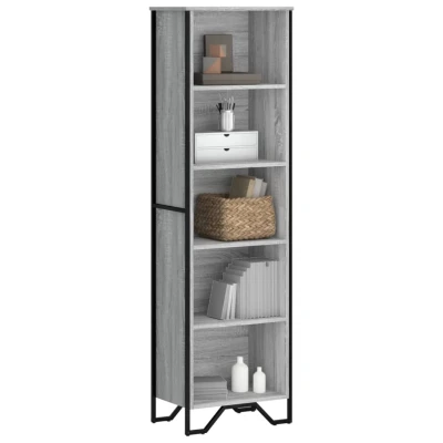 Afbeelding van Boekenkast 50x31x169 cm bewerkt hout grijs sonoma eikenkleurig