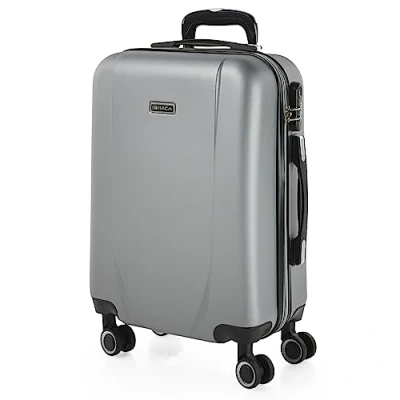 Afbeelding van ITACA trolley koffers, ABS Harde buitenbekleding, bestendig en licht. Telescopische handgreep, 2 handvatten, 4 wielen. Geïntegreerd slot. Lage kosten, klein, gemiddeld, groot, zilver.
