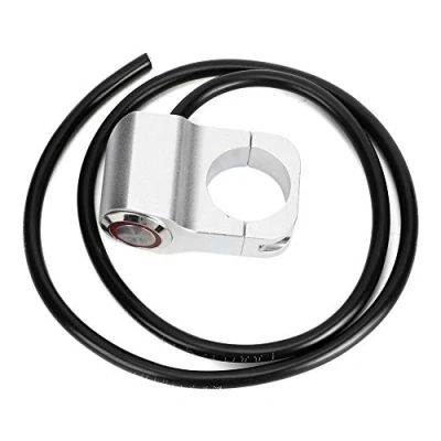 Afbeelding van Qiilu Koplampschakelaar voor motorfiets, 25 mm, waterdicht, staal, koplampschakelaar, tuimelschakelaar, fiets, zilver, ATV