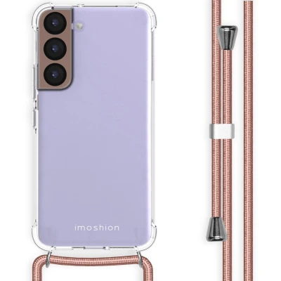 Afbeelding van iMoshion Hoesje Geschikt voor Samsung Galaxy S22 met koord Backcover + armband Parels transparant