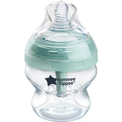 Afbeelding van Tommee Tippee anti Colic zuigflessen, tepelspeen met langzame uitstroomsnelheid en uniek koliek ontluchtingssysteem, 150ml, verpakking van 1 Stuk