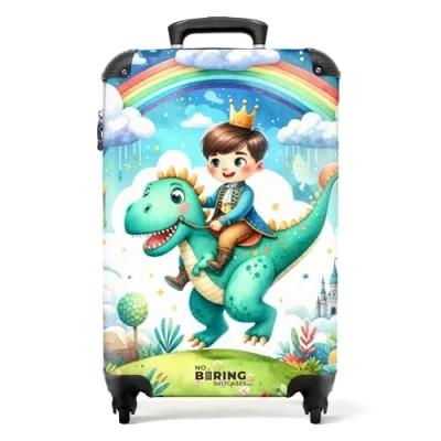 Afbeelding van NoBoringSuitcases.com® Kinder koffer jongen Reiskoffer dino jongens 55x35x25