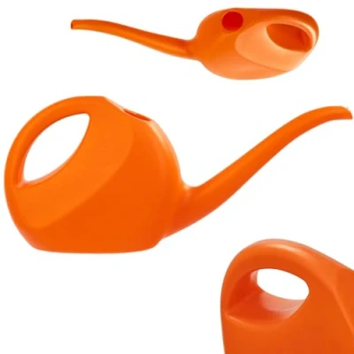 Afbeelding van KADAX Kleine gieter 2 l, tuingieter van kunststof, bloemensproeier met lange uitloop voor binnen en buiten, huis, tuin, irrigatie (oranje)