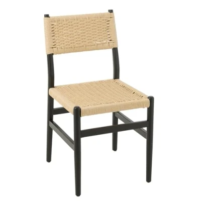 Afbeelding van J Line Chair Lap Beukenhout/Touw Zwart