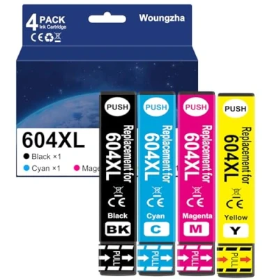 Afbeelding van Woungzha 4 x 604XL inktcartridges compatibel met Epson 604 XL voor Expression Home XP 2205 4200 3200 3205 2200 4205 Workforce WF 2935 2930 2910 2950DWF