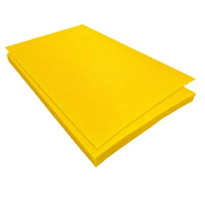 Afbeelding van 11 vellen hard vilt, 17,78 x 28,7 cm, om te knutselen, vierkant vilt naaien, geel