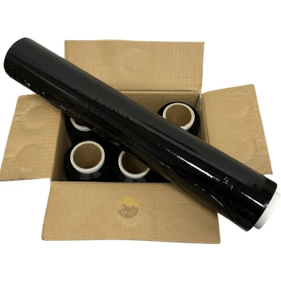 Afbeelding van KURTT Stretchfolie Wikkelfolie palletfolie 6 stuks 23 micron 50cm eenzijdig Klevend en Transparant zwart rollen krimpfolie topkwaliteit sterke folie