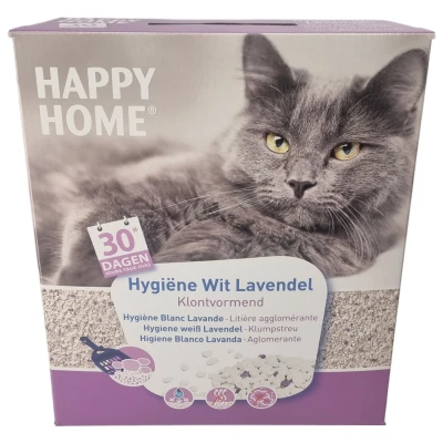 Afbeelding van Happy Home Hygiëne Wit Lavendel Kattenbakvulling 10 l