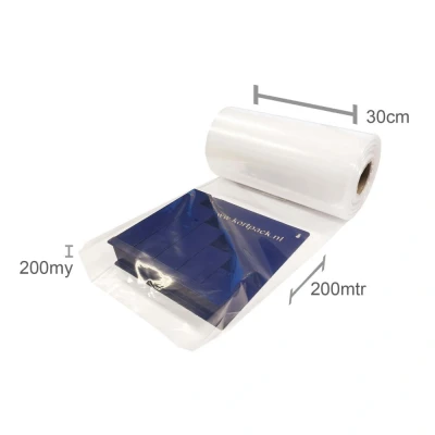 Afbeelding van Kortpack Buisfolie 30cm X 200mtr, 200my. 22kilo Per Rol Transparant (1 Rol)