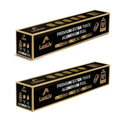 Afbeelding van 2 x LuxLiv aluminiumfolie 20 micron, 30 cm breed, 50 m lang