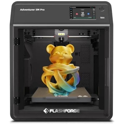 Afbeelding van FLASHFORGE Adventurer 5M Pro 3D printer, automatisch printen met één klik, maximale snelheid 600 mm/s, 0,4/0,6 mm spuitmondset, CoreXY constructie en stille druk,